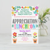 Floral Flower Appreciation Luncheon Invite Kaart (Staand voorkant)