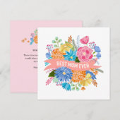  Floral Flower Bouquet Ma Birthday Kaart (Voorkant / Achterkant)