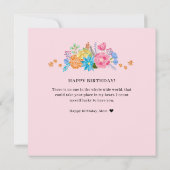  Floral Flower Bouquet Ma Birthday Kaart (Achterkant)