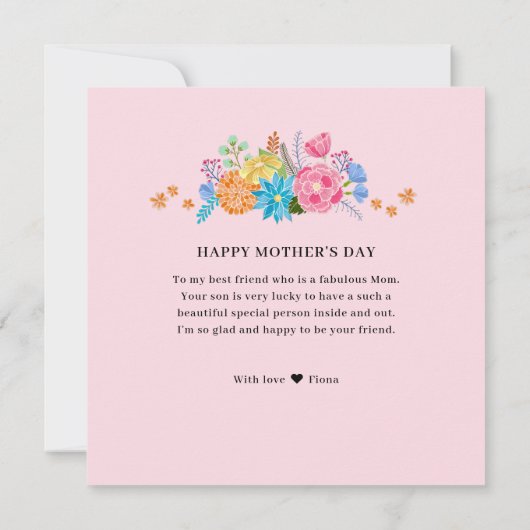  Floral Flower Bouquet Moederdag Feestdagenkaart (Achterkant)