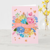  Floral Flower Bouquet Moederdag Greeting Kaart (Gele Bloem)