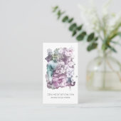 *~ * Floral Flower Buddha Meditation . QR Visitekaartje (Staand voorkant)