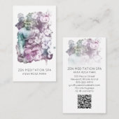*~ * Floral Flower Buddha Meditation . QR Visitekaartje (Voorkant / Achterkant)