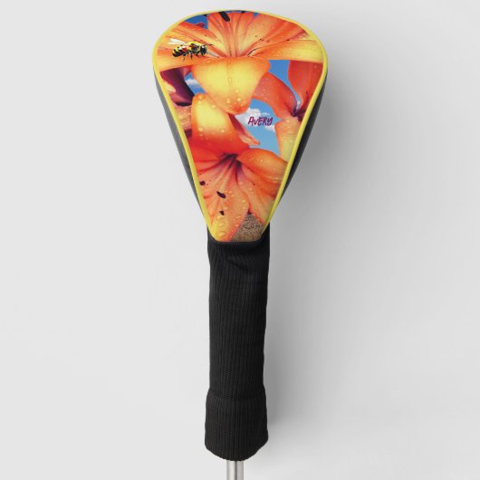 Floral Flower Driver Hoesje Golfheadcover (Voorkant)