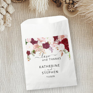 Floral Flower Favor Wedding Blush Burgundy Bedankzakje
