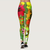 Floral Flower Garden Abstracte Pattern Leggings (Achterkant)
