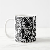 Floral Flower Grayscale Koffiemok (Links)