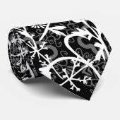 Floral Flower Grayscale Stropdas (Opgerold)