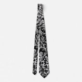 Floral Flower Grayscale Stropdas (Achterkant)