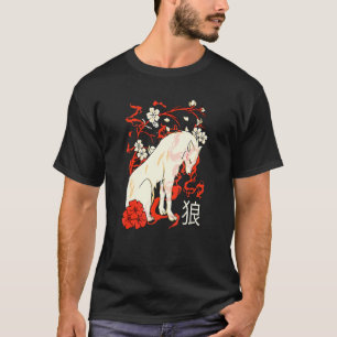 Floral Flower Japans Wolf Natuur Animal Wolf T-shirt