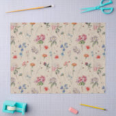  Floral Flower Pattern Pastel Cream Art Tissuepapier (Craft)
