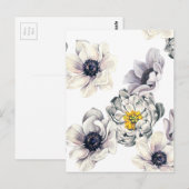 Floral Flower Peony Anemone Fresh Spring Artistic Briefkaart (Voorkant / Achterkant)