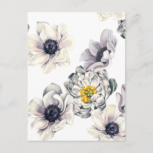 Floral Flower Peony Anemone Fresh Spring Artistic Briefkaart (Voorkant)