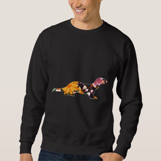 Floral Flower Retro Ferret Trui (Voorkant)