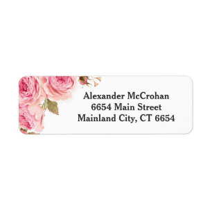Floral Flower Waterverf retouradres Etiket