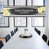 Floral Flowers Black and White Kantoor DeurSign Deurbordje