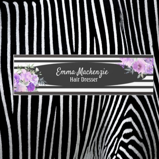Floral Flowers Black and White Kantoor DeurSign Deurbordje