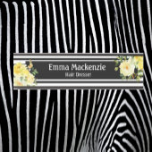 Floral Flowers Black and White Kantoor DeurSign Deurbordje