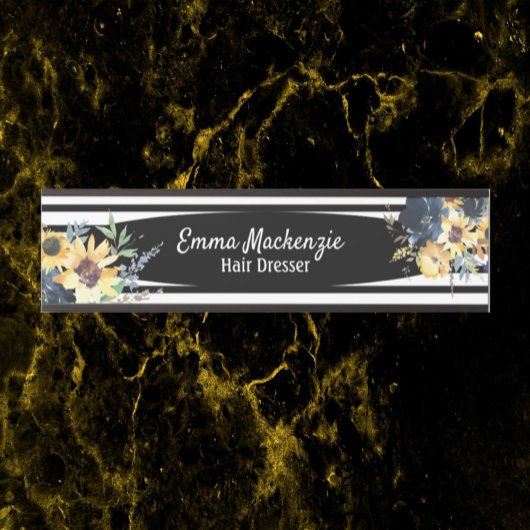 Floral Flowers Black and White Kantoor DeurSign Deurbordje