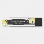 Floral Flowers Black and White Kantoor DeurSign Deurbordje (Voorkant)