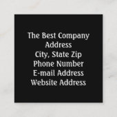 Floral Flowers Black and White Vierkante Visitekaartje (Achterkant)