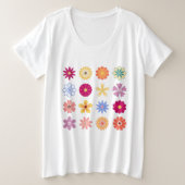 Floral Flowers,  bloemen, tuinbouwbloemen Grote Maat T-shirt (Design voorkant)
