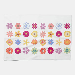 Floral Flowers,  bloemen, tuinbouwbloemen Theedoek