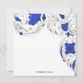 Floral Flowers Bridal Shower Uitnodiging - Royal B (Achterkant)