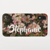 Floral Flowers Gepersonaliseerde naam Case-Mate iPhone Case (Achterkant (horizontaal))