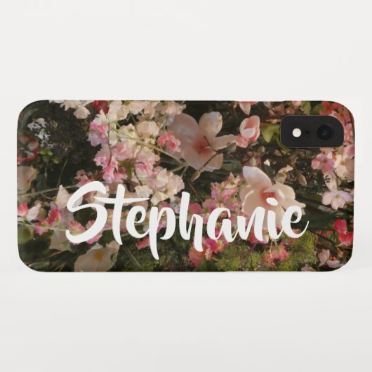 Floral Flowers Gepersonaliseerde naam Case-Mate iPhone Case (Achterkant (horizontaal))