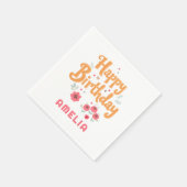 Floral Flowers Happy Birthday Handlettering Servet (Hoek)