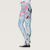 Floral Flowers Natuur Birds Leggings (Links)