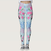 Floral Flowers Natuur Birds Leggings (Voorkant)
