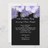 Floral Flowers Paars Lila Black Birthday Party Kaart (Achterkant)