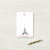 Floral Flowers Paris Eiffel Tower Personalized Post-it® Notes (Op bureau)