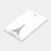 Floral Flowers Paris Eiffel Tower Personalized Post-it® Notes (Schuin)