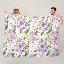 *~* Floral Flowers Pattern Print Lavender White