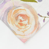 *~* Floral Flowers Pattern Print Lavender White Fleece Deken (Hoek)