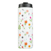 Floral  Flowers Pattern Thermal Tumbler Thermosbeker (Voorkant)