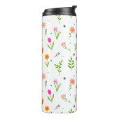 Floral Flowers Pattern Thermal Tumbler Thermosbeker (Gedraaid links)