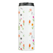 Floral Flowers Pattern Thermal Tumbler Thermosbeker (Achterkant)