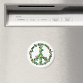 Floral Flowers Peace Sign Magnets Magneet (Insitu (Vaatwasser))