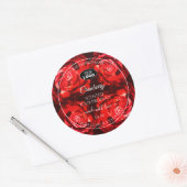 Floral Flowers Product Labels Red Roses met Logo (Envelop)