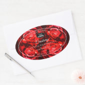 Floral Flowers Product Labels Red Roses met Logo (Envelop)