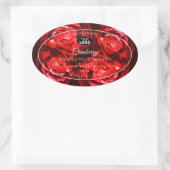 Floral Flowers Product Labels Red Roses met Logo (Tas)