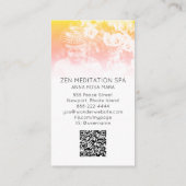 *~* Floral Flowers QR code Ombre Buddha Meditation Visitekaartje (Achterkant)
