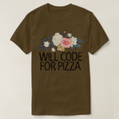 Floral Flowers Sarcastic Funny codeert Pizza T-shirt (Design voorkant)