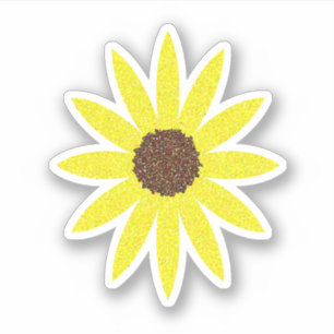 Floral Flowers Sunflower Abstract Geel Sticker