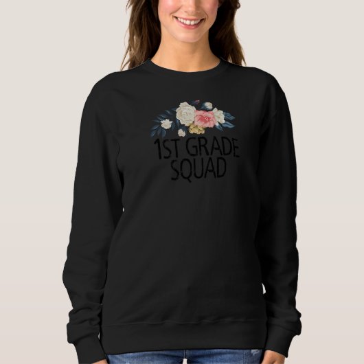 Floral Flowers Waterverf 1st Grade Squad Trui (Voorkant)