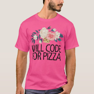 Floral Flowers Waterverf Funny codeert Pizz T-shirt